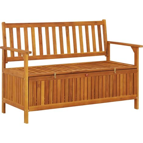 Gartenbank mit Stauraum 120 cm Massivholz Akazie