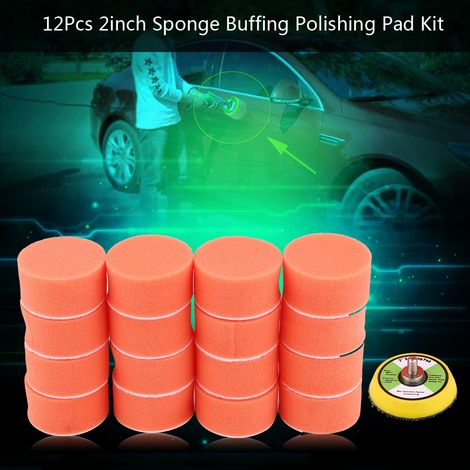 Coffret 17 pièces pads lustrage polissage éponge orange 2 pouces pour voiture avec support (1/5)