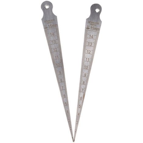 2pcs Jauge d'épaisseur de Cale Jauge d'écart Conique en Acier Inoxydable Jauge de Soudage Conique Outil (1/5)