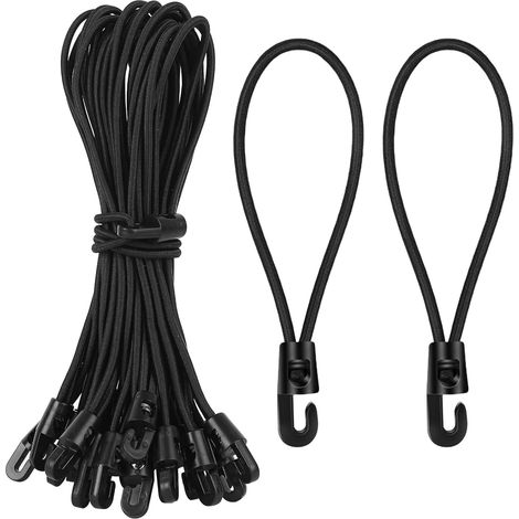 20Pièces Tendeurs Elastique avec Crochets,10cm Multifonction Tendeur Petit Résistant Corde Elastique, Résistants aux UV Sandow pour Bâche Voile Ombrage Tentes Camping Jardin Extérieur (1/5)