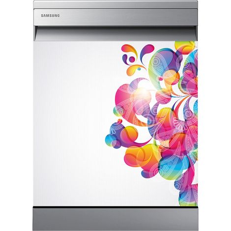 Stickers Lave vaisselle - Design - 60x60 cm - Adhésif BRILLANT (1/2)