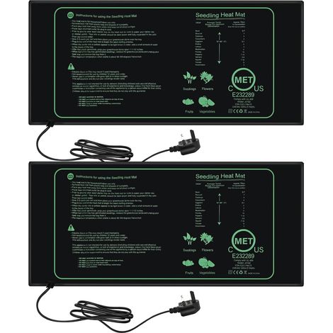 Lot de 2 tapis chauffants efficaces pour plantes hydroponiques - Idéal pour la germination des plantes et le démarrage des graines (1/5)