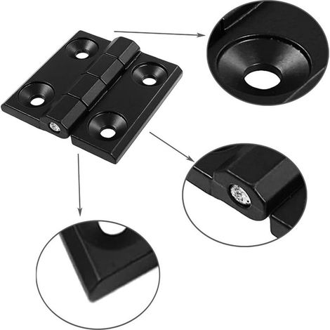 4 Pièces Trous de Charnière Plats Pliants Butt Charnière à roulement billes Noir Charnières Aluminium Exterieur Charnière Inox Charniere Porte Lourde pour Portes Pleines Intérieures et Extérieures (1/4)