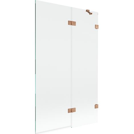 Mexen Lunar mampara de ducha 2 hojas derecha 110 x 150 cm, transparente, cobre cepillado - 897-110-100-65-00-P (1/5)