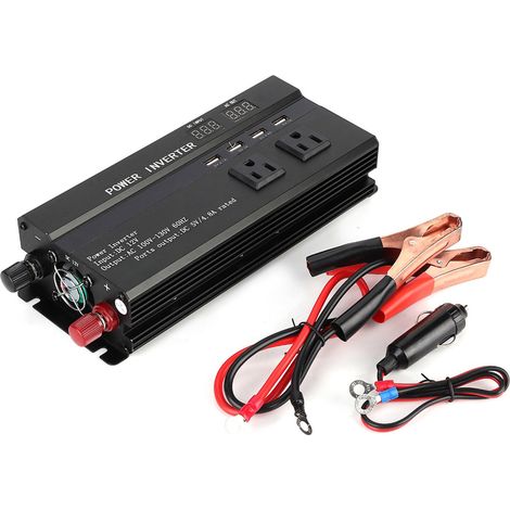 Convertisseur 12V vers 110V pour Voiture avec Affichage LCD et Port USB (1/5)