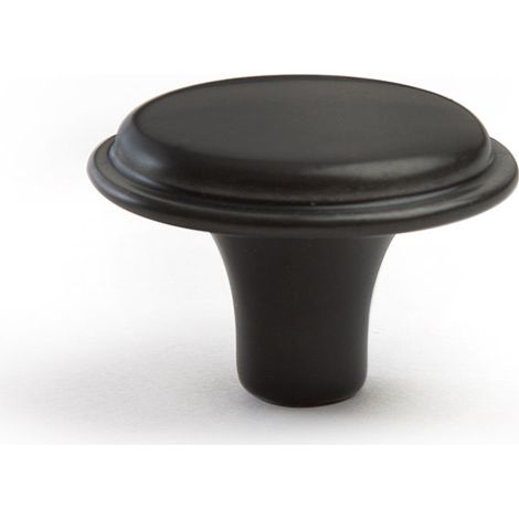 Pomo en zamak con acabado regaliz, dimensiones: 30x30x21mm, Ø: 30mm -