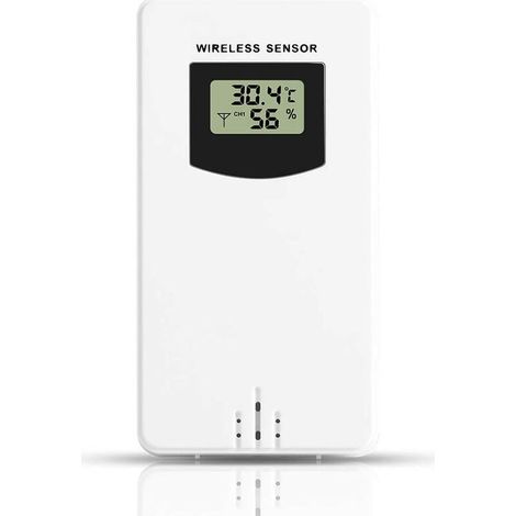 Accessoires De Station Météo, Capteur De Remplacement Extérieur De Moniteur De Température De Sonde De Capteur sans Fil,Blanc neutre