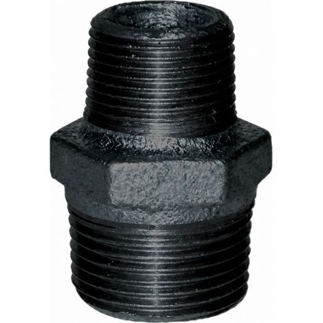 Reduzierter Nippel 80x90 / 66x76, doppeltes Außengewinde schwarz