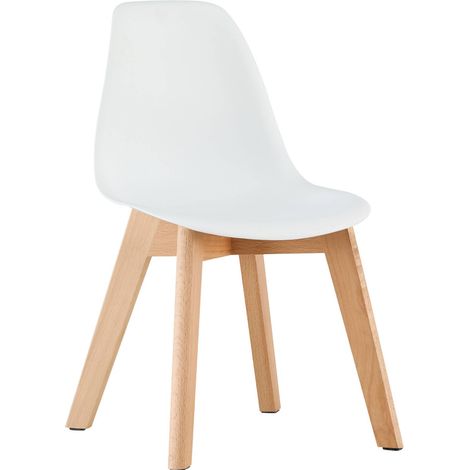 Lot de 2 chaises scandinave pour enfant bois de hêtre blanc - Nils Kid