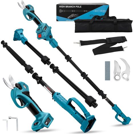 Secateur electrique sans fil avec Perche pour 18V (sans batterie)  Portée de 4,6 m, 45 mm Secateur Telescopique Electrique (1/5)