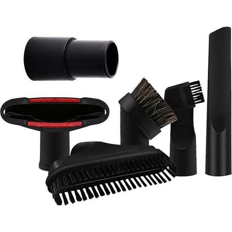Ensemble de six accessoires pour aspirateur comprenant une tête d'aspiration, une brosse ronde et une brosse à poils - Diamètre intérieur 32 mm/35 mm (1/5)