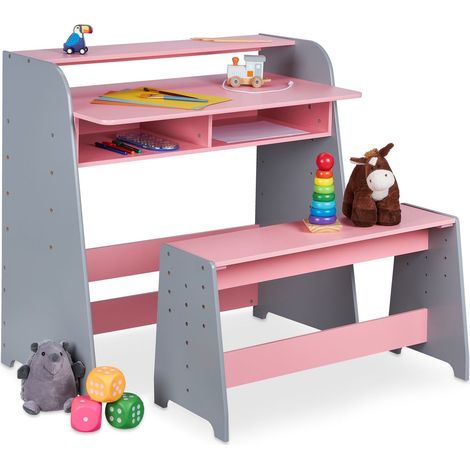 Height adjustable table bench for kids