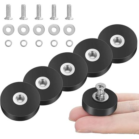 5 pièces aimants néodyme revêtus de caoutchouc, ronds noirs 22mm avec force de traction 3,6 kg, anti-rayures et antidérapants pour véhicules et outils