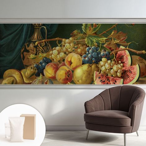 Papier peint intissé mural pour salon chambre à coucher tendance et originale - Colle incluse gratuite Charme fruité 250x104 cm (1/5)