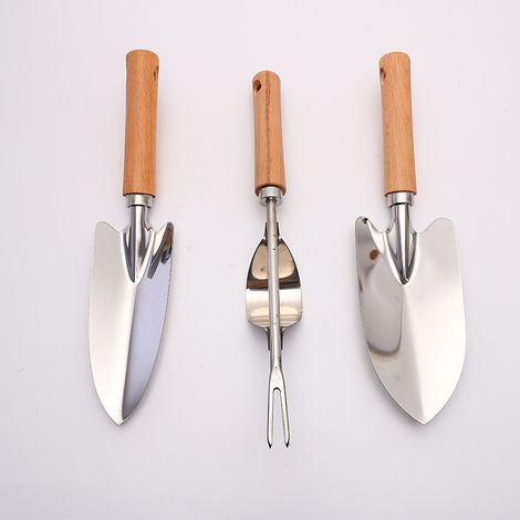 Bêche de jardin à manche en bois, bêche à fleurs en acier inoxydable, pelle pour plantes succulentes en pot, outils de plantation de fleurs d'extérieur pour la maison.