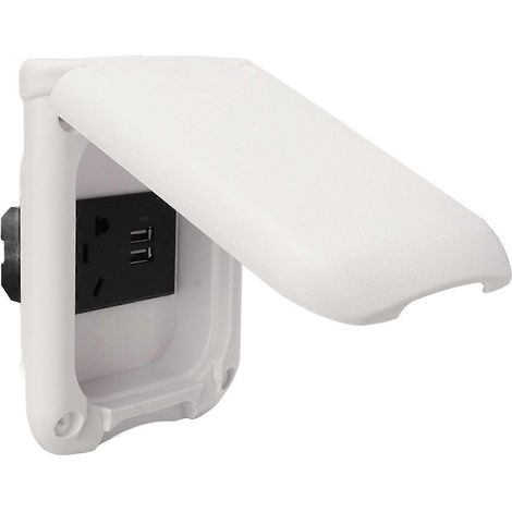 Boîtier de prise électrique pour camping-car multifonctionnel, couvercle magnétique en ABS, étanche IP44, panneau de prises électriques extérieures (1/5)