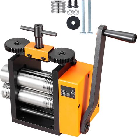Laminoir, machine à laminer pour bijoux de 75 mm (2,95 po), rapport d'engrenage 1:2, laminoir multifonction 3 en 1, épaisseur de pressage de 0,03 à 6,5 mm pour la fabrication de bijoux en métal (feuil (1/5)