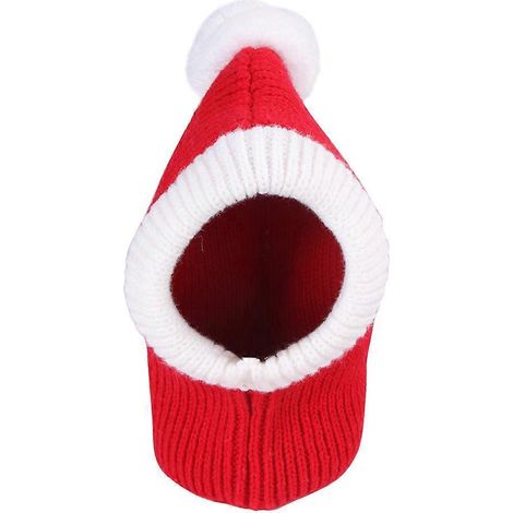 Chapeau de Noël pour animal de compagnie, couvre-tête de chien, ornement décoratif (rouge)-23x15cm-Red (1/3)