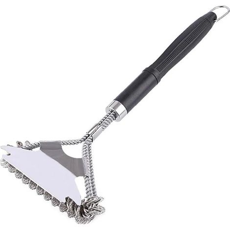 Brosse grill durable avec racloir, nettoyant barbecue pour grilles gaz et accessoires de cuisson (1/5)