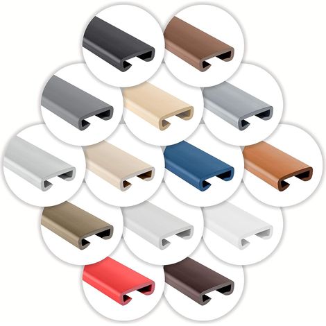 Main courante PVC souple - 1 mètre - Rouge 35x8mm - Protection flexible sans perçage - Escalier intérieur extérieur - Profilé plat (1/4)