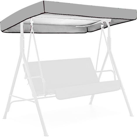 Balançoire 3 places, imperméable, polyester argenté, style décontracté et contemporain, 191 x 120 x 23 cm (1/5)