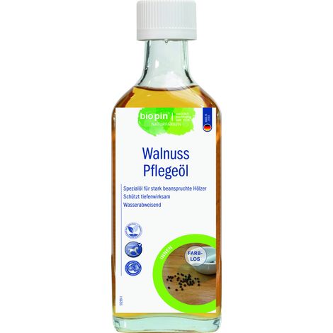 Biopin Naturfarben Pflegeöl Walnuss 250 ml farblos Holzschutzmittel