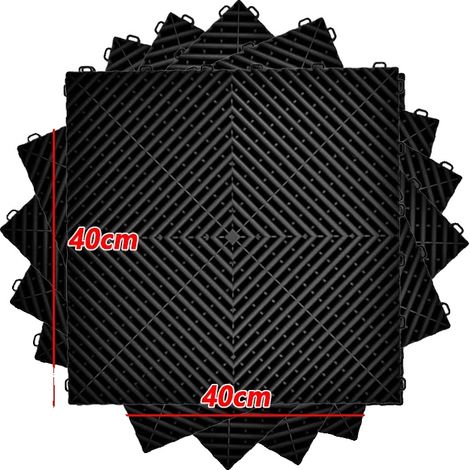 Dalles de sol emboîtables, construction durable, installation facile, 40Pcs Noir (1/2)