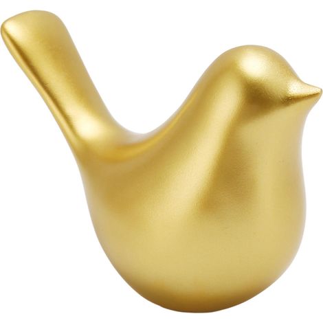 Petites statues d'oiseaux dorés - Figurines décoratives pour salon, chambre, bureau ou table de chevet (1/5)