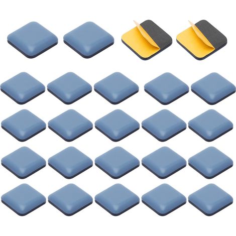 Patins Glisseurs Pour Meubles - 24 Pièces - 25 mm Carrés - En PTFE Résine Plastique - Pour Chaises Canapés Tables Bureaux Fauteuils - Auto-adhésifs (1/5)