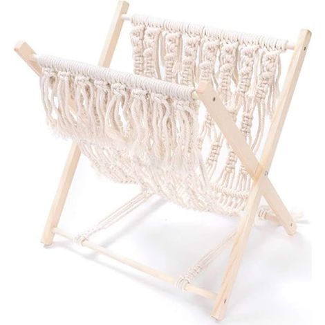 Porte-revues bureau bois nordique – support rangement journaux/magazines/décoration