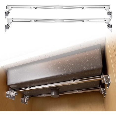 Supports d'évier réglables en acier inoxydable pour évier de cuisine lourd, supports d'évier encastrés, capacité de charge de 200 kg, supports d'évier encastrés (51-80 cm) (1/5)