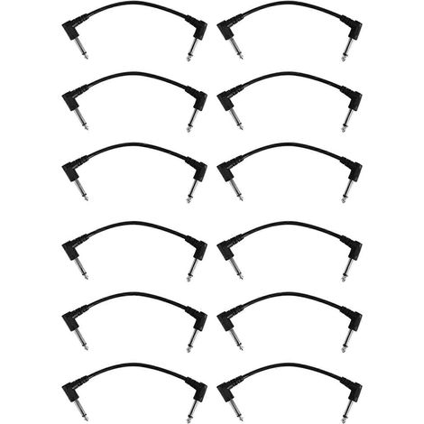 12 Irin Gitarreneffektpedalkabel, 6,35 mm Anschlusskabel, 21 cm rechtwinkliges Patchkabel, Kupferdraht (1/5)