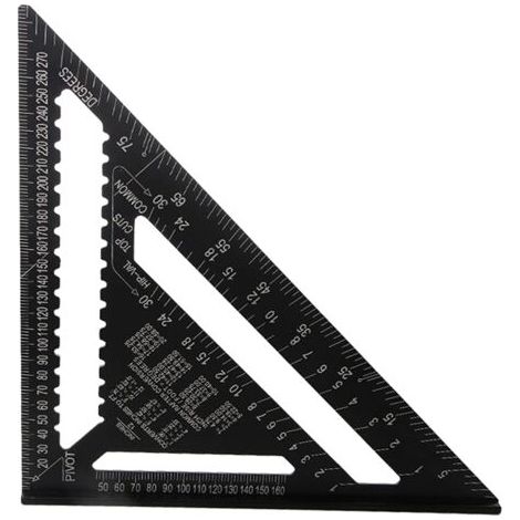 Pair - 30cm Rapporteur Triangle, Règle Triangulaire, Équerre Charpentier Triangle Metrique Professionnel Menuiserie Règle d'Angle (1/5)