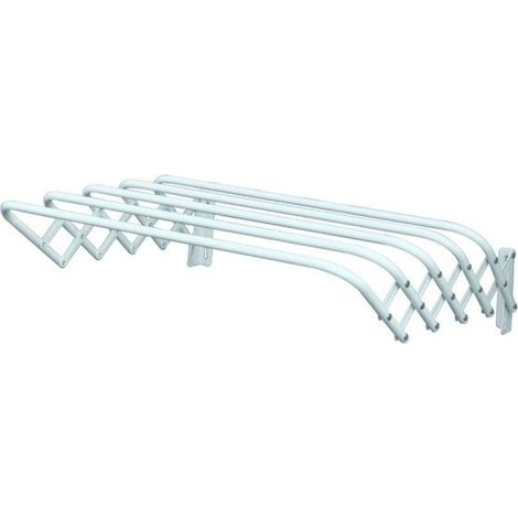 Étendoir Mural Extensible Pliante en Métal Pratique et Durable pour Gain de Place, Idéal pour Intérieur et Extérieur, 60 cm, Couleur Métallique, Accessoire de Salle de Bain
