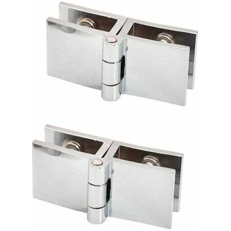 PCS 180 degrés clip de porte en verre charnière sans verre de perçage à charnière en verre pour épaisseur de verre 5mm - 8mm (1/4)