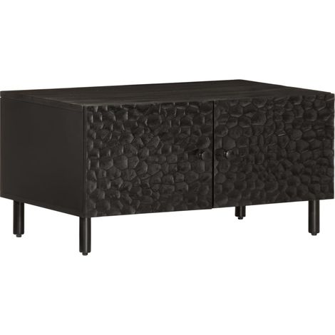 Couchtisch Schwarz 80x50x40 cm Massivholz Mango