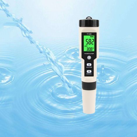 Testeur PH Mètre Électronique 5-en-1,Mesure Ph & TDS & EC Salinité & TempératureTesteur de qualité de l'eau,Écran LCD et Précision de Lecture,pour l'eau Potable, Aquariums, Piscines etc. (1/5)