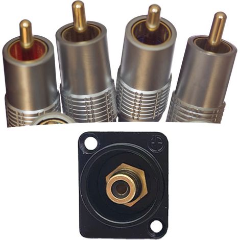 Adaptateur RCA à souder sur panneau, connecteur RCA femelle vers borne à souder AV pour TV, audio et console de jeux, noyau noir (1/5)