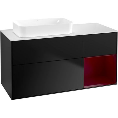 V&B Waschtischunterschrank Finion 120x60 cm, Reg re Peo, bla matt lacquer (1/2)