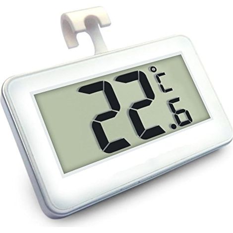 Thermomètre Numérique pour Réfrigérateur, Mini Digital LCD Thermomètre, Température 20 à 60°C, Écran ACL Facile à Lire, Fonction d'Enregistrement Max