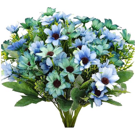 5 Bündel künstliche Wildblumen, künstliche Seidengänseblümchen mit Stielen, Arrangements für Zuhause im Freien (1/4)