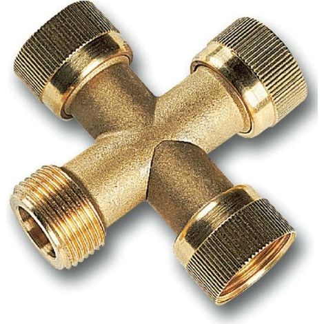 Raccordo Colortap in ottone a croce per collettori da 1" F x F x F x M 210