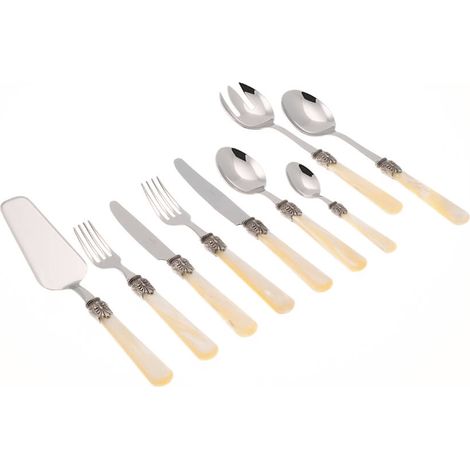 Servizio Set di Posate 75 Pezzi in Acciaio Inox Rivadossi Sandro Elena Avorio (1/2)