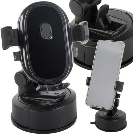 Support de téléphone portable pour voiture avec ventouse pour pare-brise ou tableau de bord
