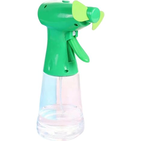 Ventilador nebulizador portátil recargable con depósito de 350 ml para refrigeración exterior, ideal para bolsos. (1/5)
