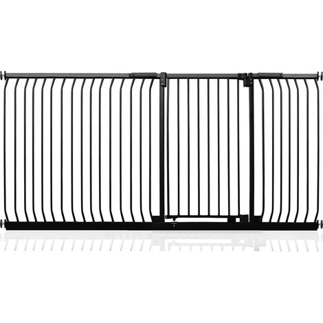Safetots Extra Tall Elite Safety Gate, 207cm - 216cm, Matt Black, Extra Tall 96.8cm in Height, Pressure Fit Stair Gate