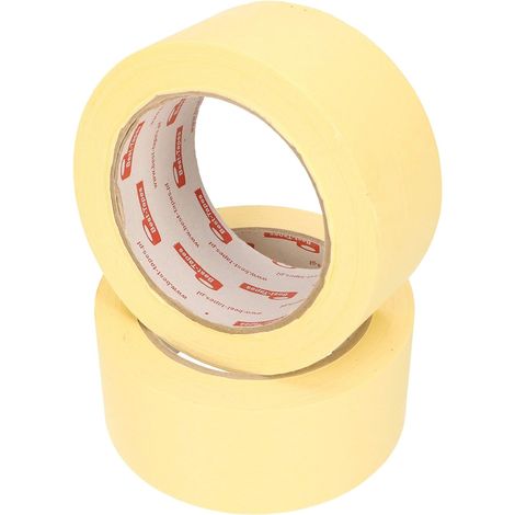 KOTARBAU Lot de 2 Rubans de Masquage 48 mm x 50 m Ruban de Protection Autocollant Jaune pour Travaux de Peinture (1/5)