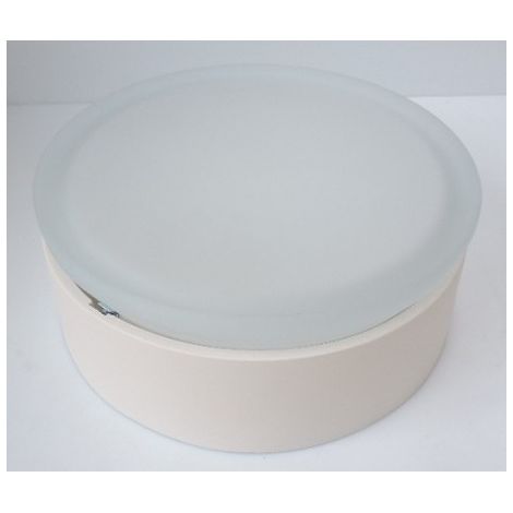 Plafonnier applique LED 18W Ø 300x150mm à detection HF 3000K 1336lm diffuseur verre satiné IP55 DROP PRISMA 303629 (1/3)