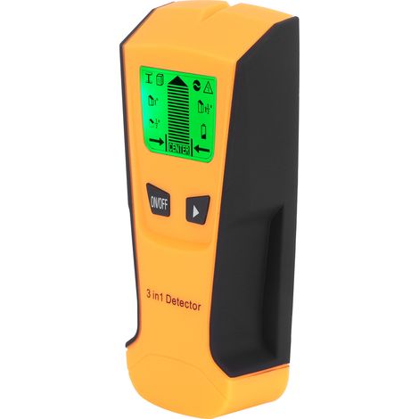 Détecteur de métaux/câbles électriques/montants 3 en 1, scanner mural portable, écran LCD, orange (1/5)