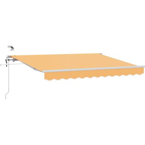 Store banne rétractable, couleur sable, 300 x 250 cm, en polyester et métal. (1/5)
